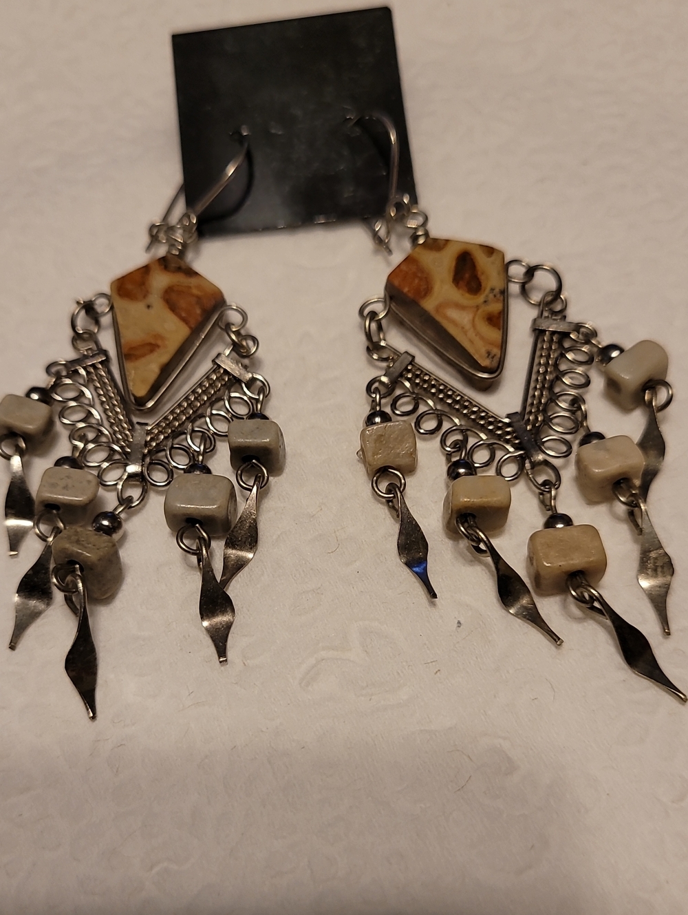 Boho Chandelier Earrings Stone
